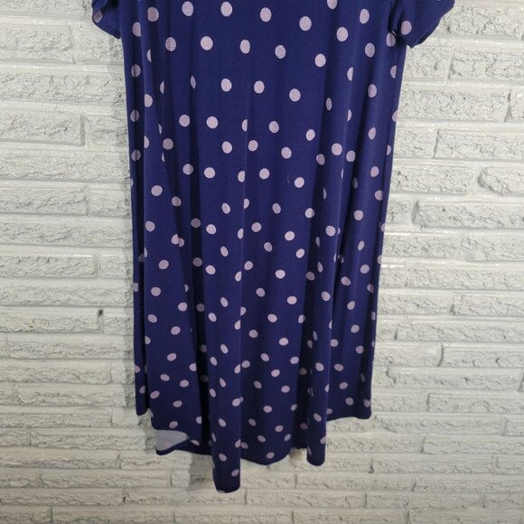 Lularoe Womens Dress XL Short Sleeve High Low Blue Polka Dot GEO227XE - Picture 9 of 13